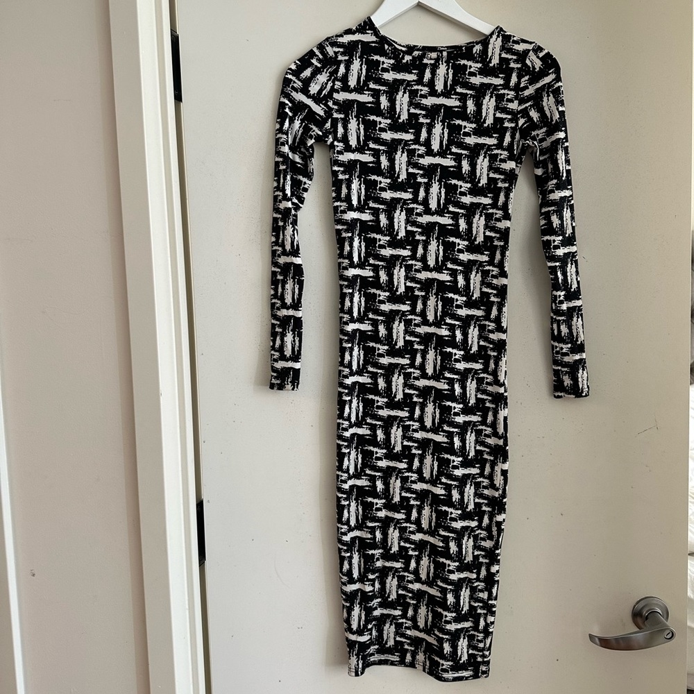 Topshop Black Print T-Shirt Dress